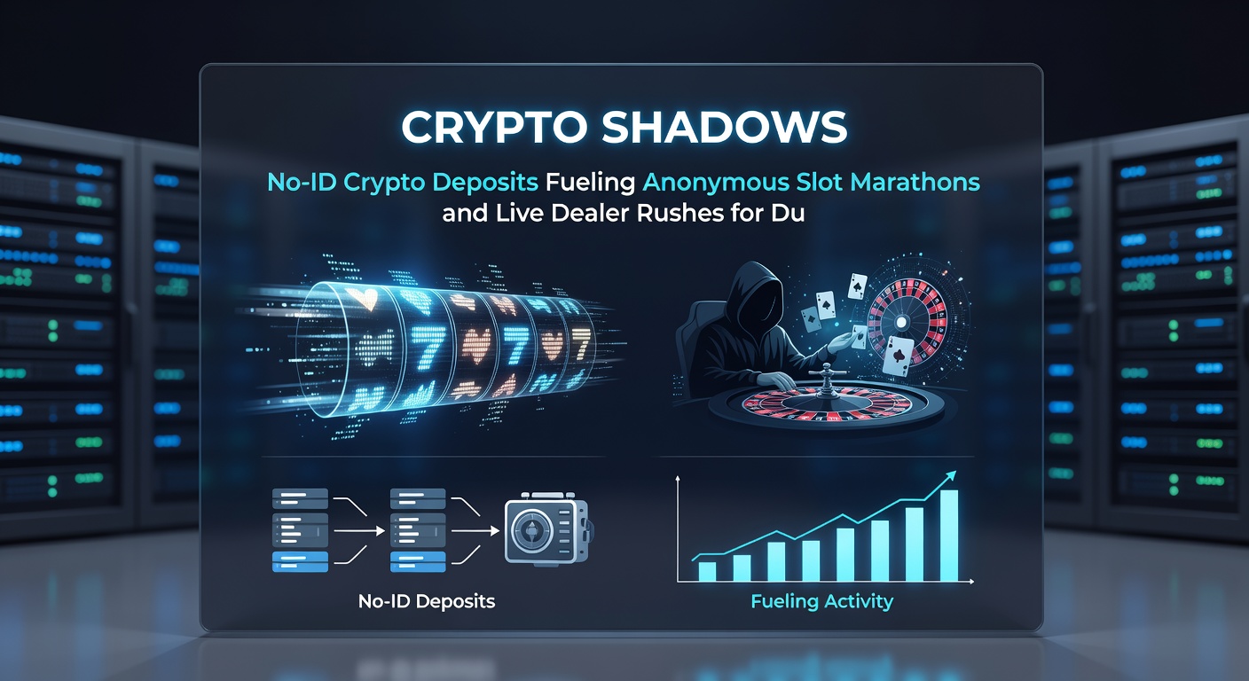 Afbeelding van een live dealer aan een blackjack-tafel met crypto-symbolen en Nederlandse vlag, illustrerend anonieme rushes