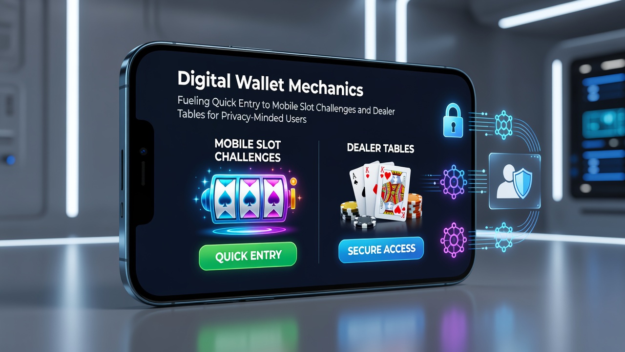 Digitale wallet interface op mobiele telefoon met snelle transactie naar casinospellen