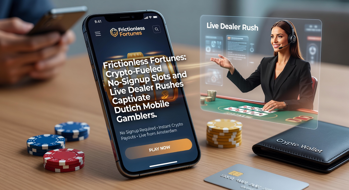 Mobiele speler draait crypto slots zonder registratie op smartphone met live dealer in achtergrond