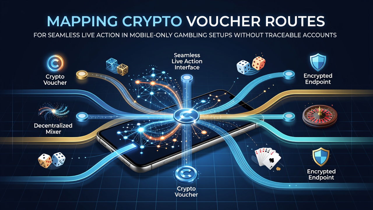 Kaart van crypto voucher routes voor mobiel gokken