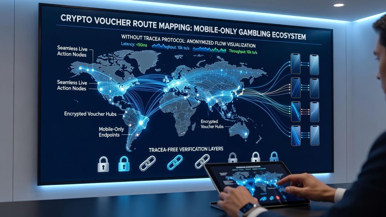 Mobiele interface met crypto voucher transacties