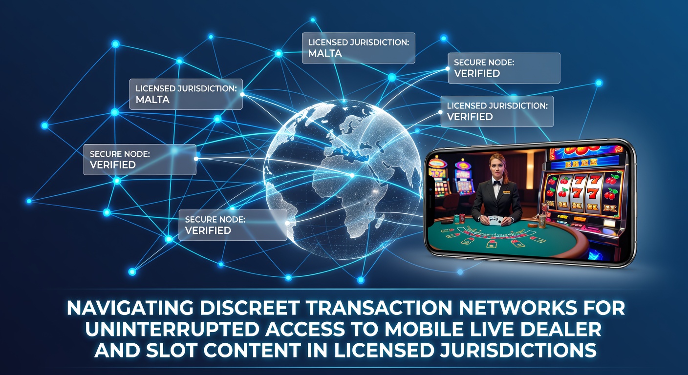 Overzicht van discrete transactienetwerken die mobiele toegang tot live dealer spellen en slots in gelicentieerde jurisdicties faciliteren
